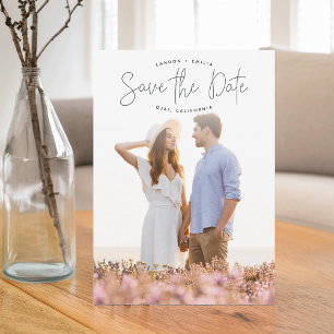 Sketched Announcement Vertical Photo Save the Date