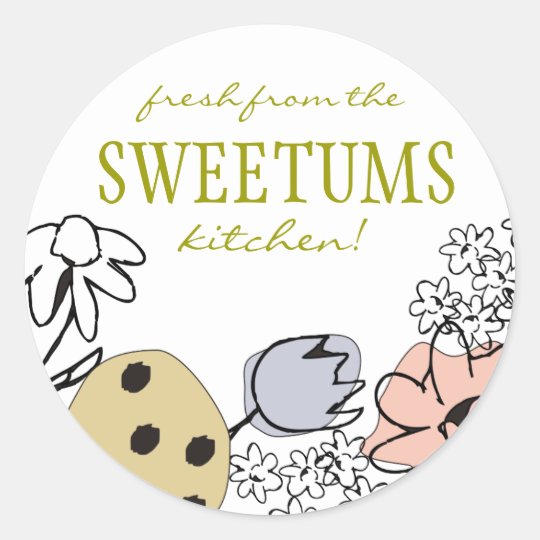 sketched bakery sweets flowers gift tag stickers