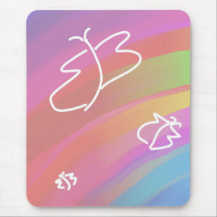 Sketched Butterfys Mouse Mat