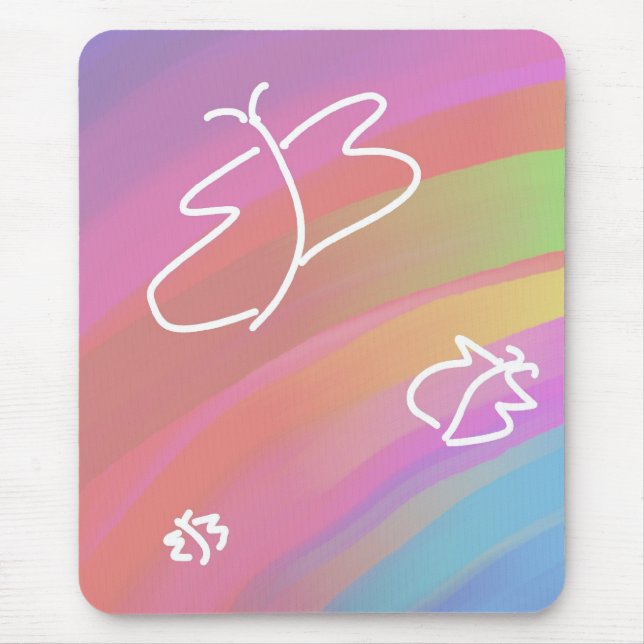 Sketched Butterfys Mouse Mat (Front)