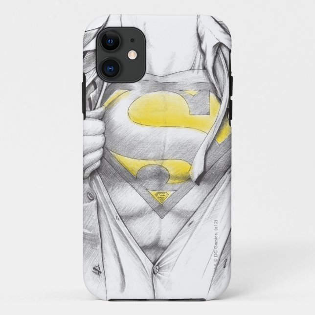Sketched Chest Superman Logo Case-Mate iPhone Case (Back)