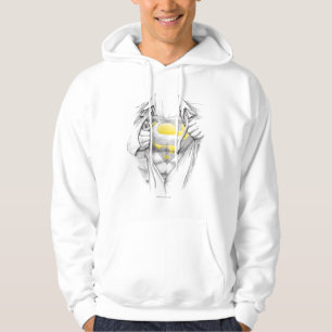 Sketched Chest Superman Logo Hoodie