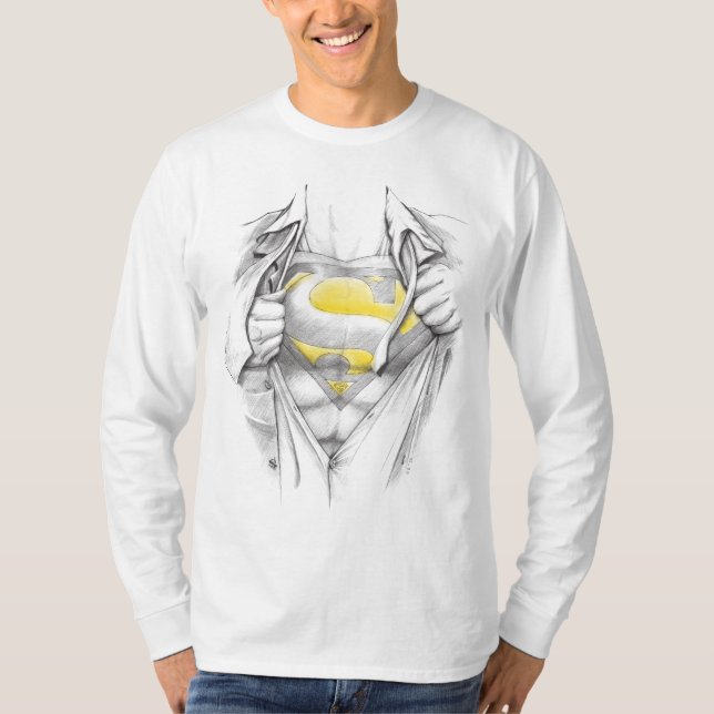 Sketched Chest Superman Logo T-Shirt (Front)