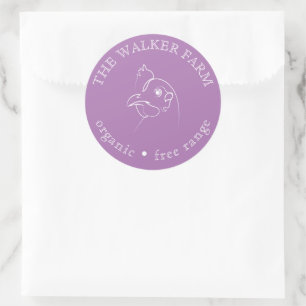 Sketched Chicken Farm Fresh Eggs Classic Round Sticker