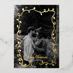 Sketched Christmas Light Cute Photo Holiday Card