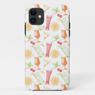 Sketched Cocktail Pattern iPhone 11 Case