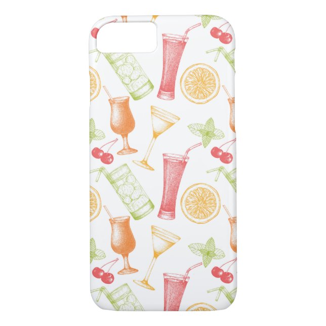 Sketched Cocktail Pattern Case-Mate iPhone Case (Back)