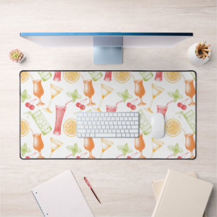 Sketched Cocktail Pattern Desk Mat