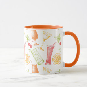 Sketched Cocktail Pattern Mug