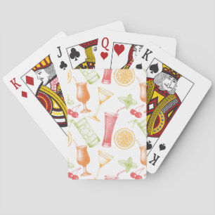 Sketched Cocktail Pattern Playing Cards