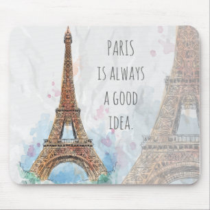 Sketched coloured eiffel tower paris good idea mouse mat