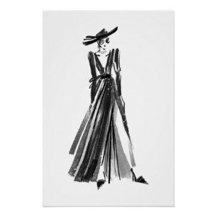 Sketched Couture Fashion Poster