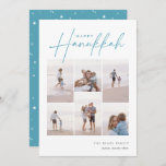 Sketched Cursive 6 Photo Collage Hanukkah Holiday Card<br><div class="desc">Share cheer with these modern Hanukkah holiday cards featuring 6 of your favourite photos in a grid collage layout. "Happy Hanukkah" appears at the top in classic serif and casual hand sketched cursive script. Personalise with your family name and the year at the lower right.</div>