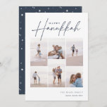 Sketched Cursive 6 Photo Collage Hanukkah Holiday Card<br><div class="desc">Share cheer with these modern Hanukkah holiday cards featuring 6 of your favourite photos in a grid collage layout. "Happy Hanukkah" appears at the top in classic serif and casual hand sketched cursive script. Personalise with your family name and the year at the lower right.</div>