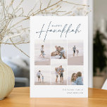 Sketched Cursive 6 Photo Collage Hanukkah Holiday Card<br><div class="desc">Share cheer with these modern Hanukkah holiday cards featuring 6 of your favourite photos in a grid collage layout. "Happy Hanukkah" appears at the top in classic serif and casual hand sketched cursive script. Personalise with your family name and the year at the lower right.</div>