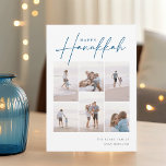 Sketched Cursive 6 Photo Collage Hanukkah Holiday Card<br><div class="desc">Share cheer with these modern Hanukkah holiday cards featuring 6 of your favourite photos in a grid collage layout. "Happy Hanukkah" appears at the top in classic serif and casual hand sketched cursive script. Personalise with your family name and the year at the lower right.</div>