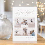Sketched Cursive 6 Photo Collage Hanukkah Holiday Card<br><div class="desc">Share cheer with these modern Hanukkah holiday cards featuring 6 of your favourite photos in a grid collage layout. "Happy Hanukkah" appears at the top in classic serif and casual hand sketched cursive script. Personalise with your family name and the year at the lower right.</div>