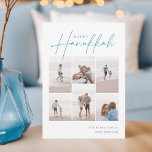 Sketched Cursive 6 Photo Collage Hanukkah Holiday Card<br><div class="desc">Share cheer with these modern Hanukkah holiday cards featuring 6 of your favourite photos in a grid collage layout. "Happy Hanukkah" appears at the top in classic serif and casual hand sketched cursive script. Personalise with your family name and the year at the lower right.</div>