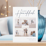 Sketched Cursive 6 Photo Collage Hanukkah Holiday Card<br><div class="desc">Share cheer with these modern Hanukkah holiday cards featuring 6 of your favourite photos in a grid collage layout. "Happy Hanukkah" appears at the top in classic serif and casual hand sketched cursive script. Personalise with your family name and the year at the lower right.</div>