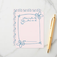 Sketched Cute Wavy Bow Frame Baby Shower Advice