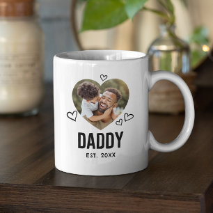 Sketched Daddy Heart Photo Coffee Mug