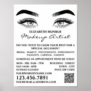 Sketched Eyes, Makeup Artist Advertising Poster