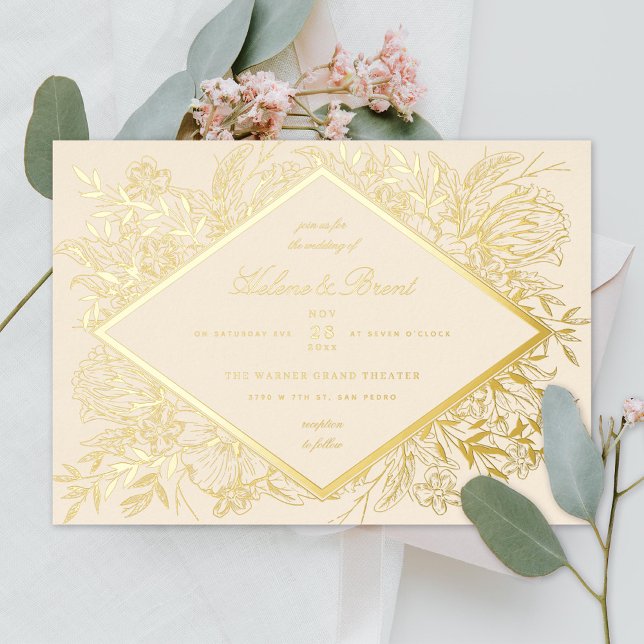 Sketched Floral Diamond Romantic Garden Champagne (Creator Uploaded)