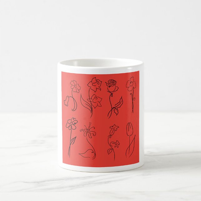 Sketched Flowers Coffee Mug (Creator Uploaded)
