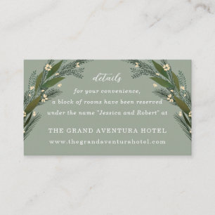 Sketched Flowers Leaves Greenery Sage Details Enclosure Card