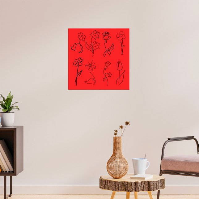 Sketched Flowers Poster (Creator Uploaded)