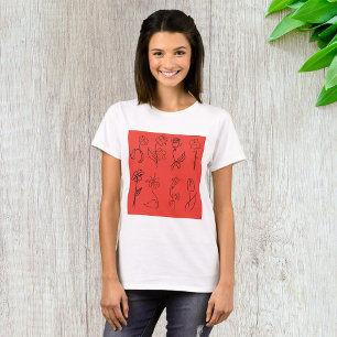 Sketched Flowers T-Shirt