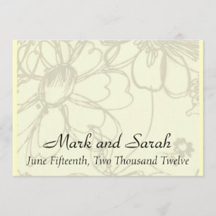 Sketched Flowers Wedding Invitation