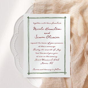 Sketched frame Whimsical Hand Drawn Wedding Invitation