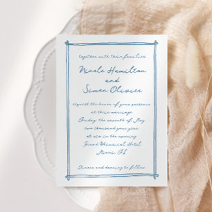 Sketched frame Whimsical Hand Drawn Wedding Invitation
