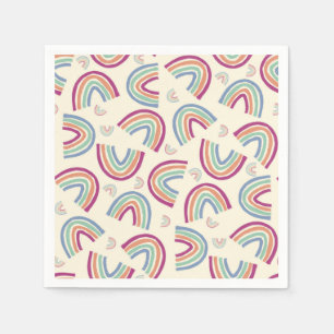 Sketched happy rainbows confetti napkins