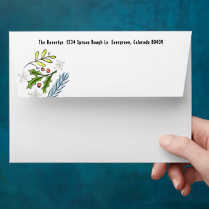 Sketched Illustration Winter Holiday Envelope