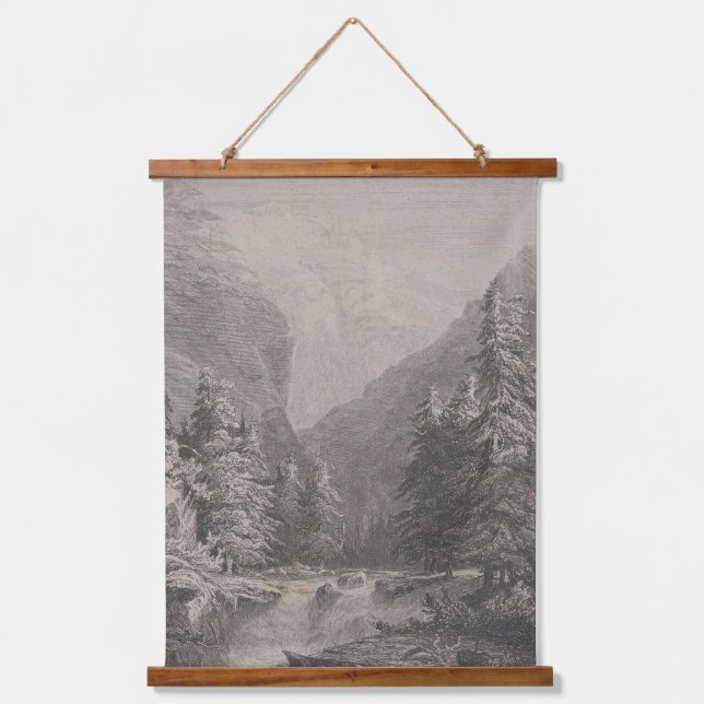 Sketched Landscape - Alexandre Calame Hanging Tapestry (Front)