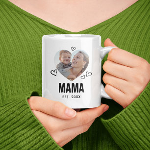 Sketched Mama Heart Photo Coffee Mug