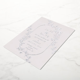 Sketched Modern Floral Wedding Foil Invitation