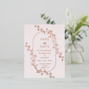 Sketched Modern Floral Wedding Foil Invitation