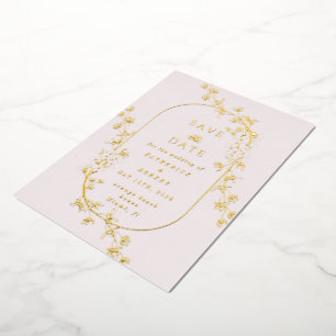 Sketched Modern Floral Wedding Foil Invitation