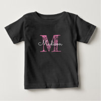 Sketched Name Monogram Baby Girl Baby T-Shirt