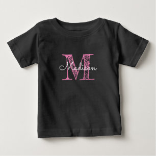 Sketched Name Monogram Baby Girl Baby T-Shirt