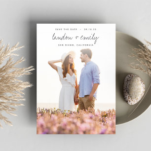 Sketched Names   Vertical Photo Save The Date