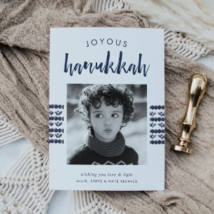 Sketched Navy Hanukkah Photo Card