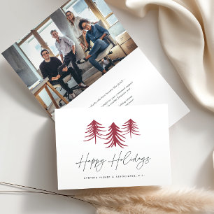 Sketched Pine   Logo & Photo Business Corporate Holiday Card