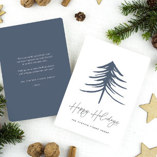 Sketched Pine   Modern Business or Corporate Holiday Card