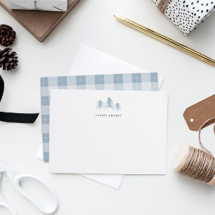 Sketched Pines Personalised Holiday Stationery Card