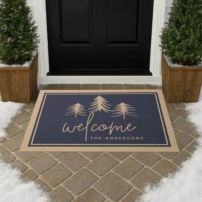 Sketched Pines Personalised Welcome Doormat (Creator Uploaded)