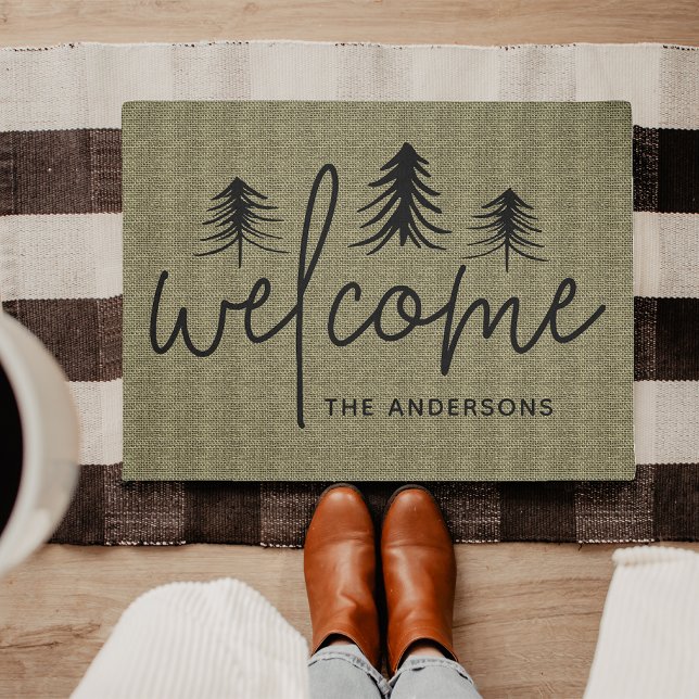Sketched Pines Personalised Welcome Doormat (Creator Uploaded)